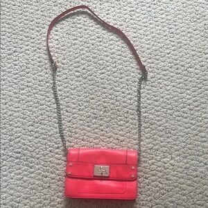 Milly Pink Leather Crossbody Clutch